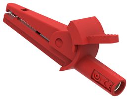 MP-MIC-4MM-R - Alligator Clip, Red, 600V Voltage, 10A Current, 8.5mm Jaw Opening - MULTICOMP PRO
