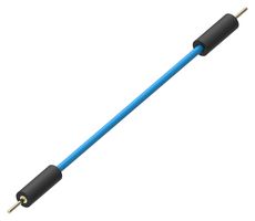 MP-M-M-10-B - Test Lead, Plugs, Male - Male, 0.8mm Dia, 100mm Length, Blue, 2 A, AuNi Coated Brass, Rubber - MULTICOMP PRO