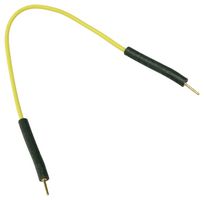 MP-M-M-10-Y - Test Lead, Plugs, Male - Male, 0.8mm Dia, 100mm Length, Yellow, 2 A, AuNi Coated Brass, Rubber - MULTICOMP PRO