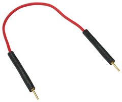 MP-M-M-10-R - Test Lead, Plugs, Male - Male, 0.8mm Dia, 100mm Length, Red, 2 A, AuNi Coated Brass, Rubber - MULTICOMP PRO