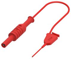 MP-MINISMDTA-4-50R - Test Patch Lead, 4mm Banana Jack, Shrouded, Test Clip, 19.7 ", 500 mm, Red, 1 A - MULTICOMP PRO