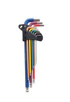 MP015557 - Ball End Wrench Set, 9 Pieces of 1.5, 2, 2.5, 3, 4, 5, 6, 8, 10mm Extra Long Ball End Hex Wrenches - MULTICOMP PRO
