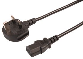 PELB2141 - LEAD UK PLUG TO IEC C13 10A 1M BLACK - PRO ELEC