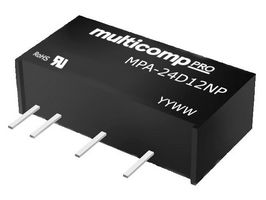 MPA-24D12NP - Isolated Through Hole DC/DC Converter, ITE & Industrial, SIP, 1 W, 2 Output, 12 V - MULTICOMP PRO