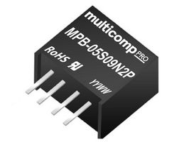 MPB-05S09N2P - Isolated Through Hole DC/DC Converter, ITE & Industrial, SIP, 1 W, 1 Output, 9 V - MULTICOMP PRO