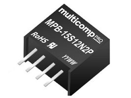 MPB-15S12N2P - Isolated Through Hole DC/DC Converter, ITE & Industrial, SIP, 1 W, 1 Output, 12 V - MULTICOMP PRO