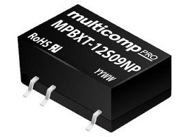 MPBXT-12S09NP - Isolated Surface Mount DC/DC Converter, ITE & Industrial, Surface Mount DIP, 1 W, 1 Output, 9 V - MULTICOMP PRO