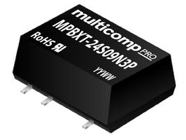 MPBXT-24S09N3P - Isolated Surface Mount DC/DC Converter, ITE & Industrial, Surface Mount DIP, 1 W, 1 Output, 9 V - MULTICOMP PRO