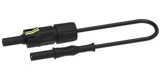 MP-FPVL-1.5KV-B - Test Patch Lead, PV Jack Connector, 4mm Banana Plug, Shrouded, 3.28 ft, 1 m, Black, 40 A - MULTICOMP PRO