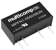MPFN1-12S3V3B3N - Isolated Through Hole DC/DC Converter, ITE, SIP, 1 W, 1 Output, 3.3 V - MULTICOMP PRO