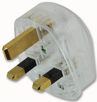 PE01010 - UK MAINS PLUG, 13A, 240VAC, PC, CLEAR - PRO ELEC