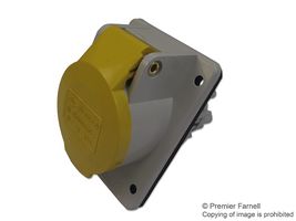 PE1643PI - Pin & Sleeve Connector, 16 A, 110 V, Panel Mount, Outlet, 2P+E, Yellow - ILME