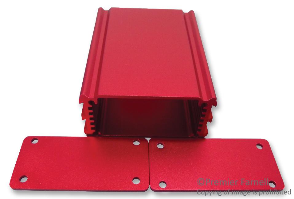 B1-080RD CASE, ALUMINIUM, RED, 64X30X80MM BOX ENCLOSURES