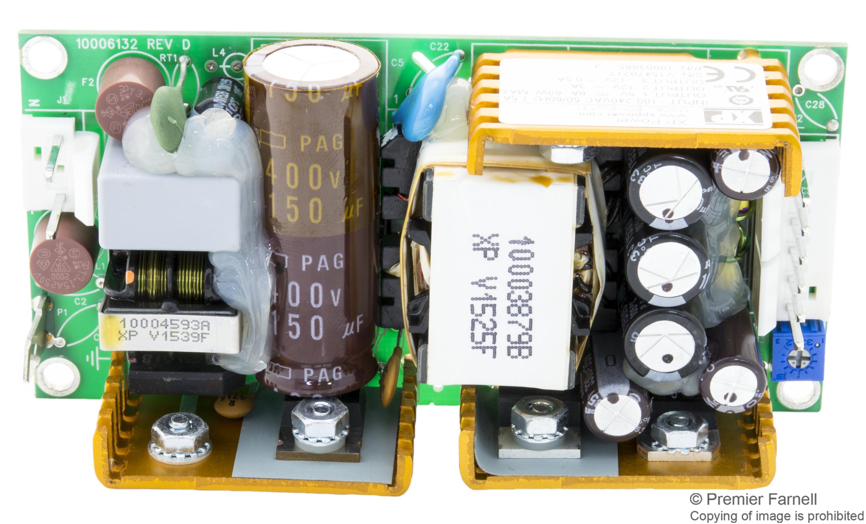 ECM60UT31 POWER SUPPLY, AC-DC, MEDICAL, 3O/P, 60W XP POWER