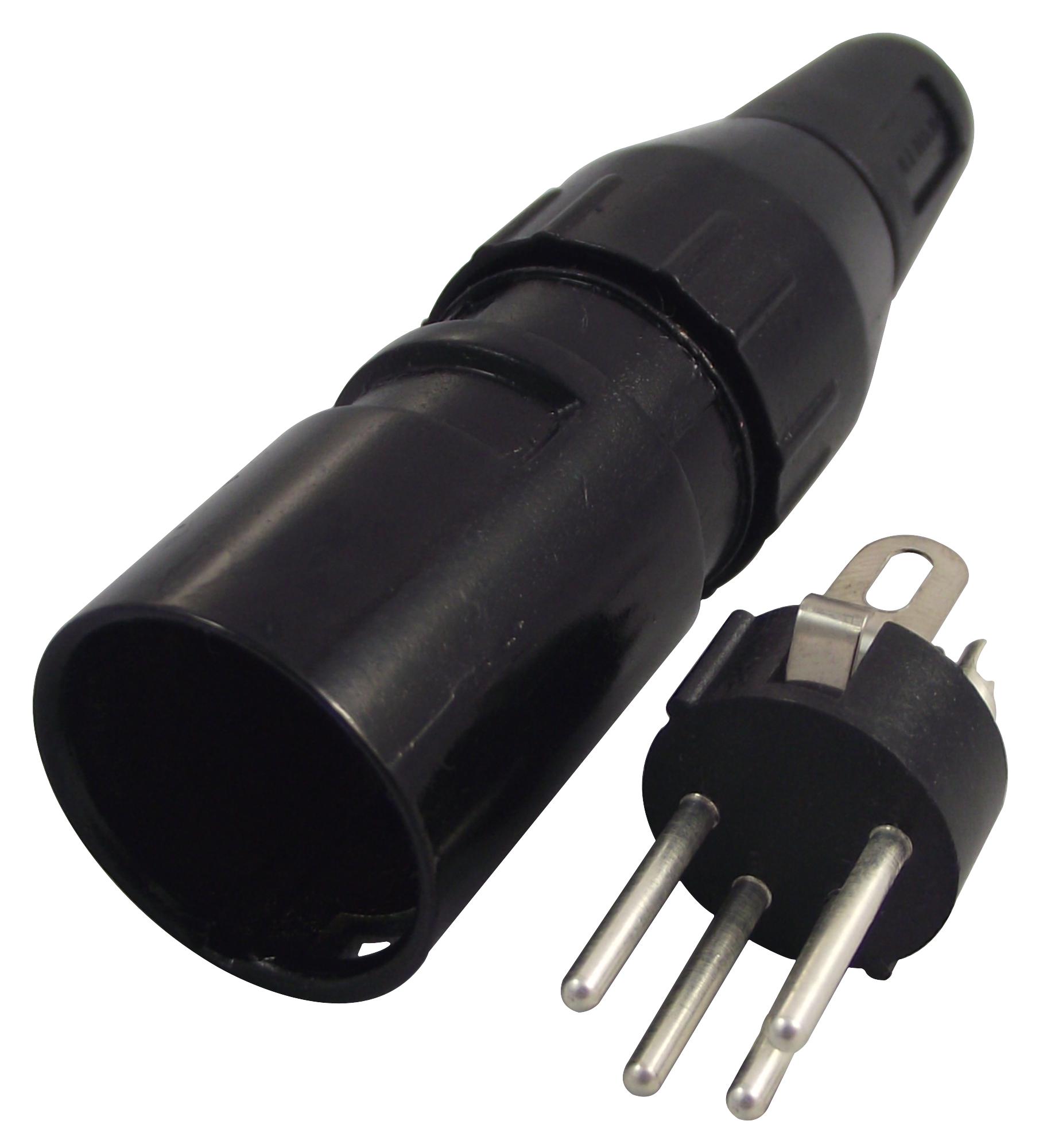 709-0400 PLUG, XLR, FREE, BLACK, 4POLE DELTRON COMPONENTS