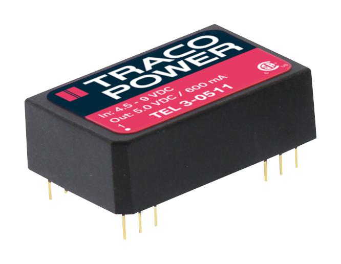 TEL 3-4811 CONVERTER, DC/DC, 3W, 5V TRACO POWER