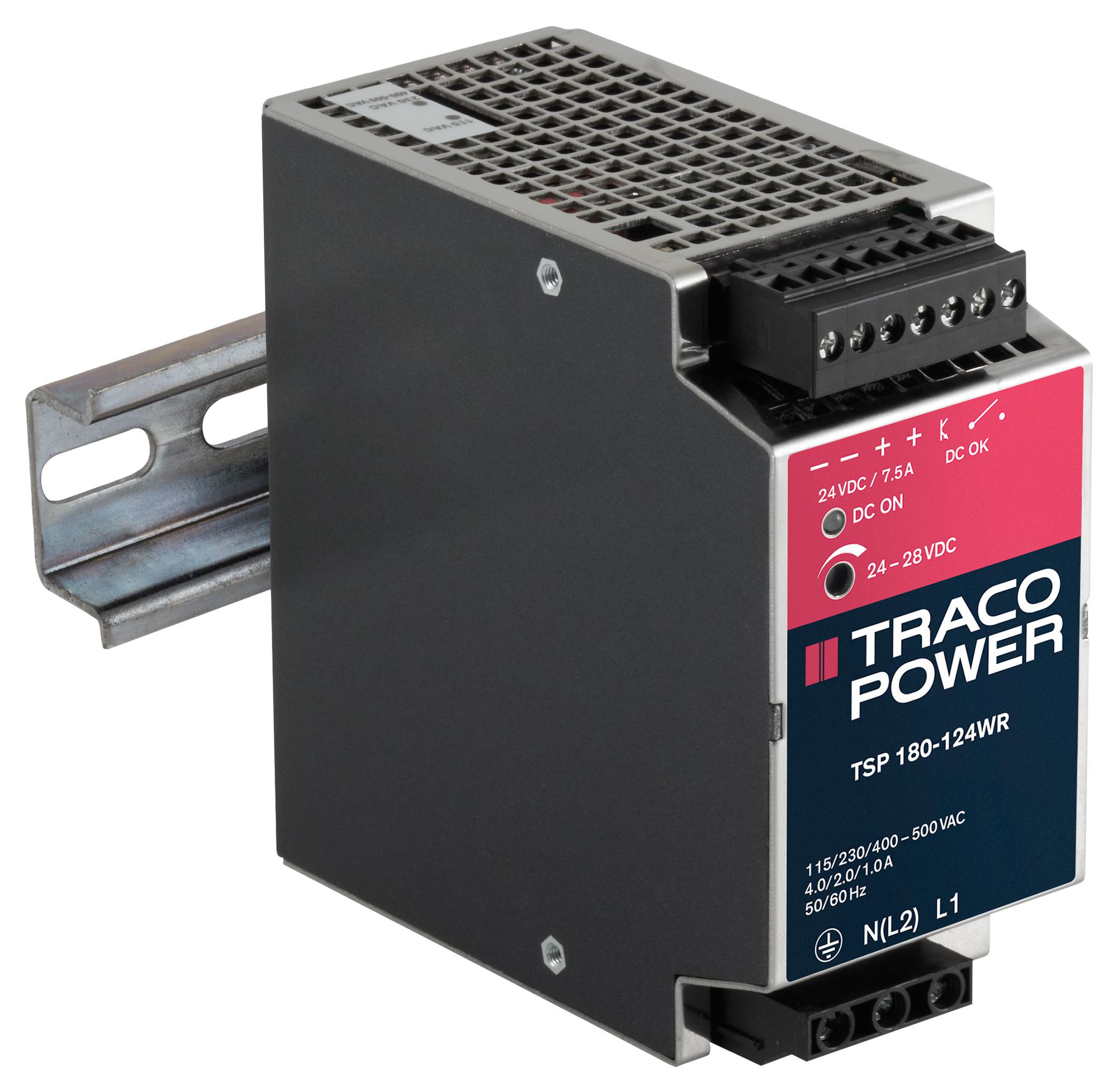 TSP 180-124WR PSU, METAL, 180W, 24V/7.5A TRACO POWER