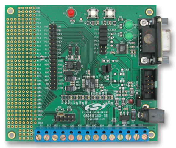 C8051F350-TB PROTOTYPING BOARD, WITH SILICON LABS