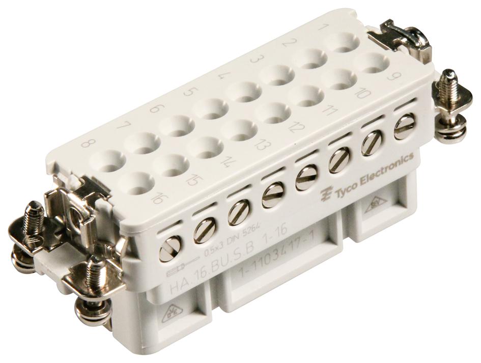 1-1103417-1 INSERT, FEMALE, SCREW TERM, 1-16WAY HTS - TE CONNECTIVITY