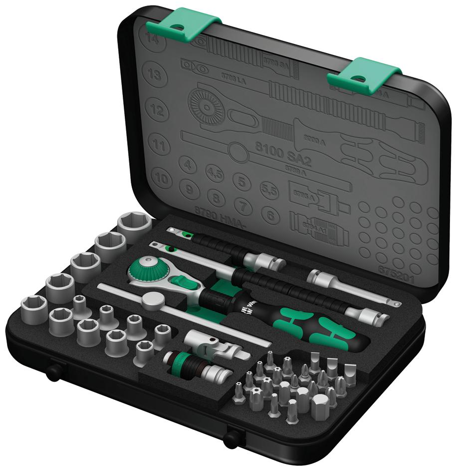 8100 SA 2 ZYKLOP RATCHET SET 1/4" METRIC 42PCS WERA