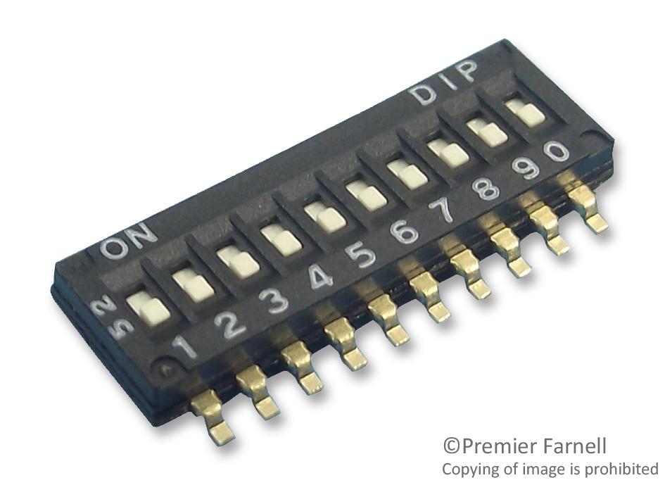 MCDHN-10F-V SWITCH, DIP, SMD, 10 WAY MULTICOMP PRO