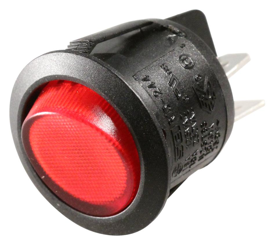 R13-244B-02-BR-0A SWITCH, ROCKER, DPST, RED ILLUM. MULTICOMP PRO