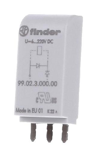 99.02.0.230.98 MODULE, VARISTOR + LED, 110-220VAC/DC FINDER