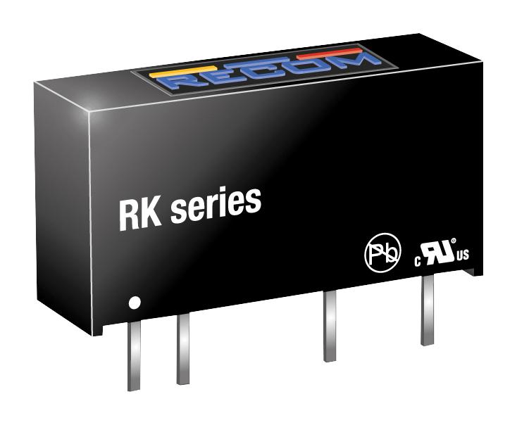 RK-0505S DC/DC, UNREG, 1W, 3KV,  5V, SIP7 RECOM POWER