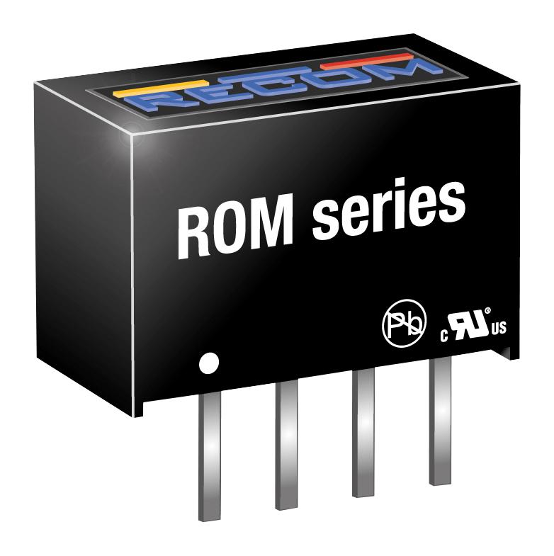 ROM-1212S DC/DC, UNREG, 1W, 3KV, 12V, SIP4 RECOM POWER