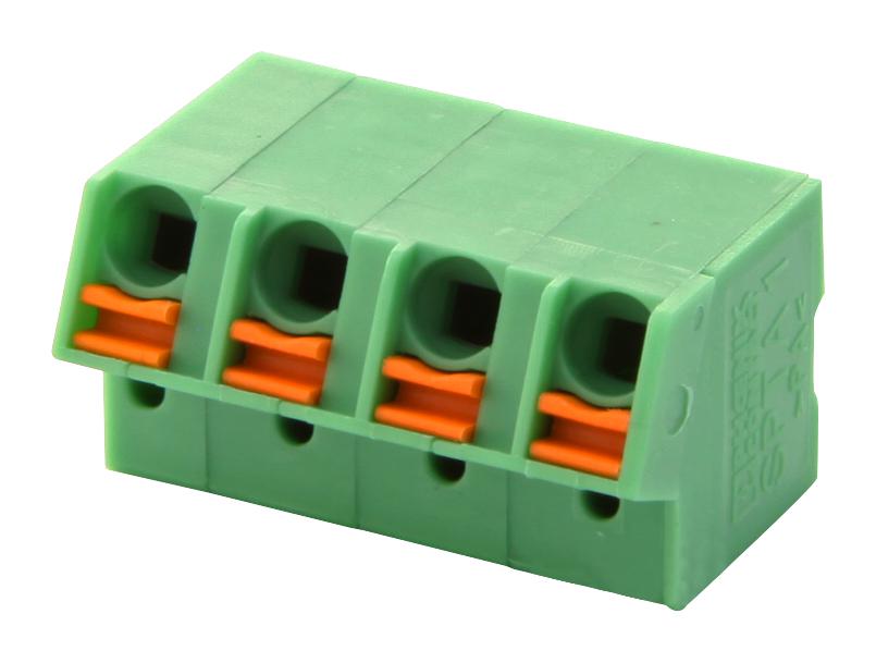 SPTA 1/4-5.0 TERMINAL BLOCK, WIRE TO BRD, 4POS, 16AWG PHOENIX CONTACT