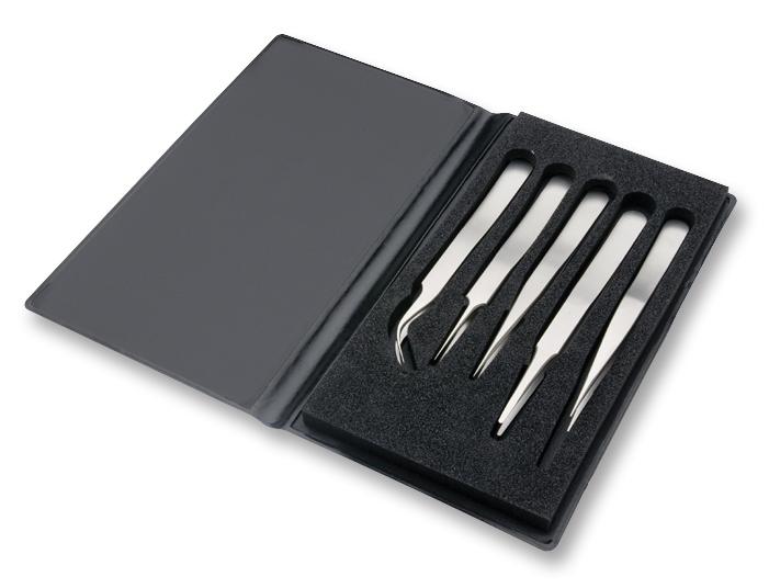 K5HP.TA TWEEZERS SET, TITANIUM, 5PCS IDEAL-TEK