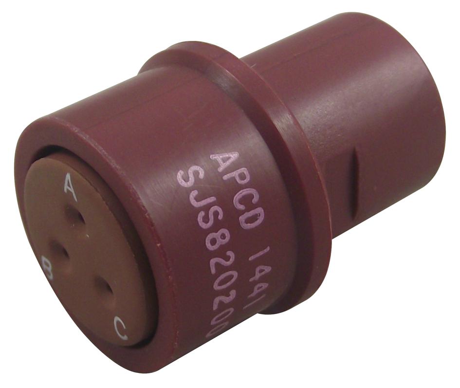 SJS820200 RECEPTACLE, SIZE 20, RED, 3 WAY AMPHENOL SINE/TUCHEL