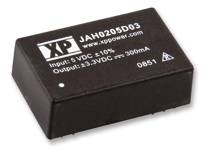 JAH0205D05 DC/DC CONVERTER, 2W, DUAL 5V O/P XP POWER