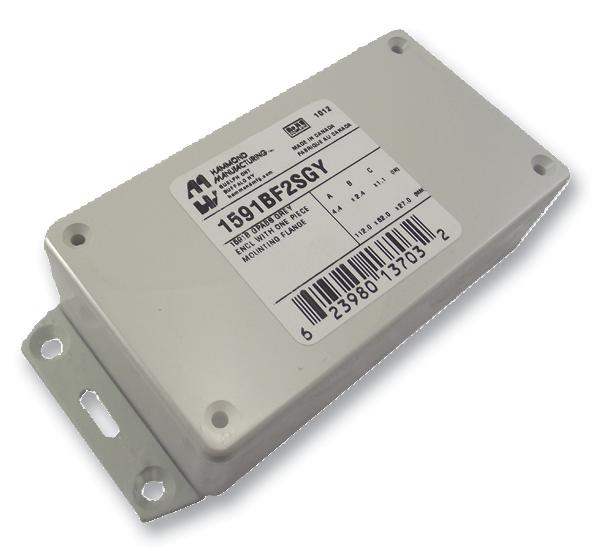 1591BF2SGY ENCLOSURE, ABS, FLANGED, GREY HAMMOND