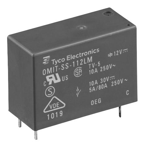 OMIT-SH-124LM,394 RELAY, SPST-NO, 240VAC, 30VDC, 10A OEG - TE CONNECTIVITY