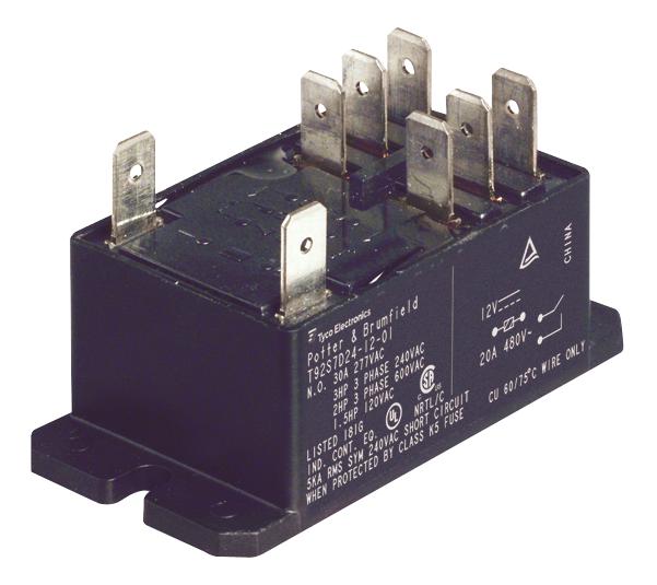 T92S11A22-240 POWER RELAY, 240VDC, DPDT, 30A, QC POTTER&BRUMFIELD - TE CONNECTIVITY