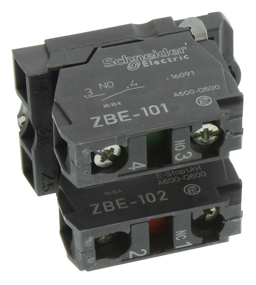 ZB5AZ105 CONTACT BLOCK, 1NO/1NC, 10A, SCREW/CLAMP SCHNEIDER ELECTRIC