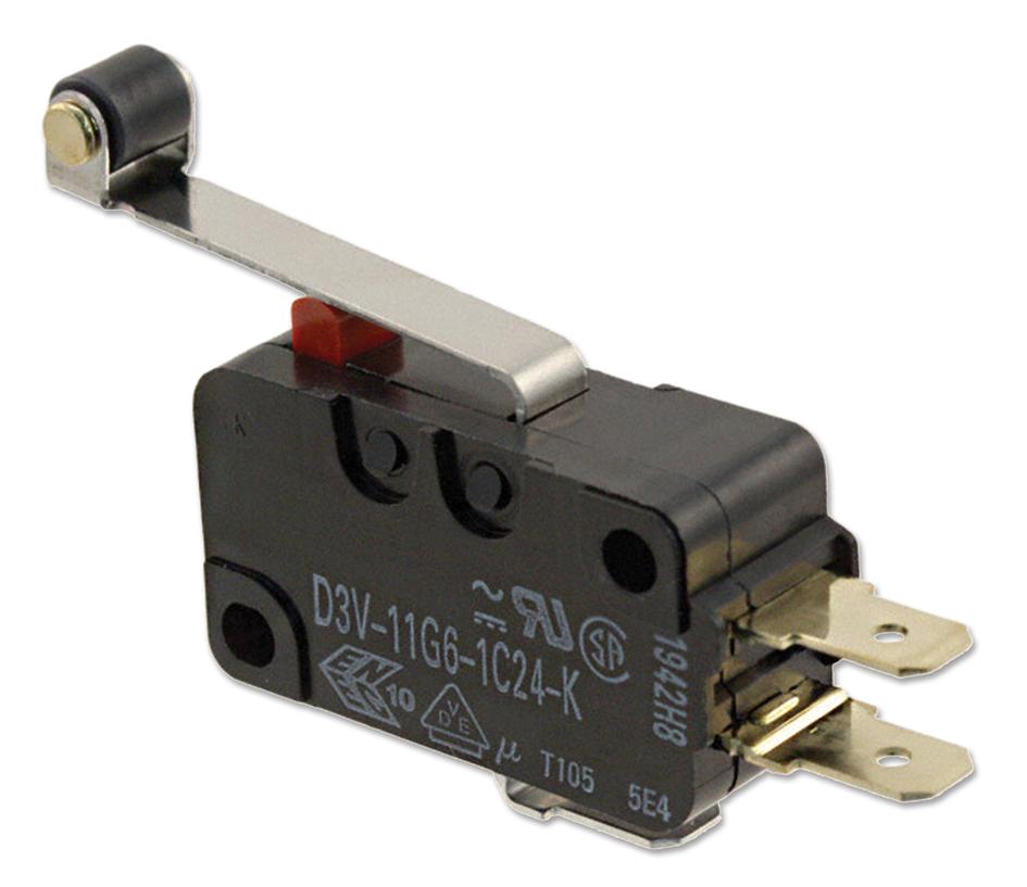 D3V-166M-1C25 MICROSWITCH, SPDT, 16A, ROLLER OMRON
