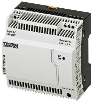 STEP-PS/1AC/24DC/4.2 PSU, DIN RAIL, 24V, 4.2A PHOENIX CONTACT