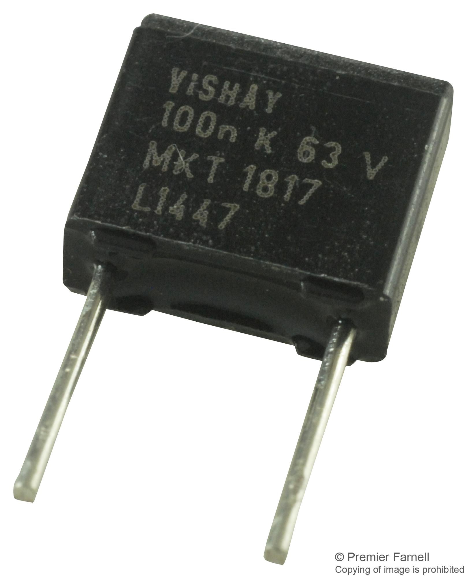 MKT1817410065 CAP, 0.1µF, 63V, 10%, PET VISHAY