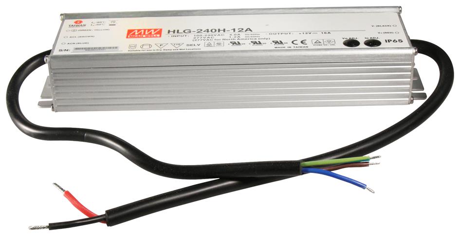 HLG-240H-12A LED DRIVER, AC-DC, CC, 16A, 12V MEAN WELL