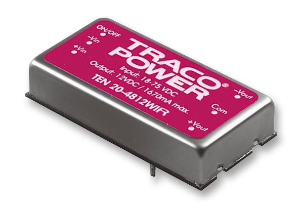 TEN 20-2423WIR DC/DC CONVERTER, 2 O/P, 0.67A, 15V TRACO POWER