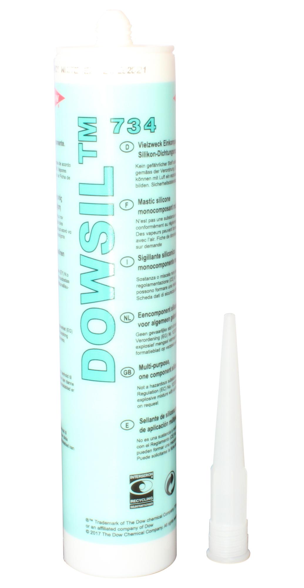 734 WHITE 300ML RTV SILICONE, 734, WHITE, 300ML DOW