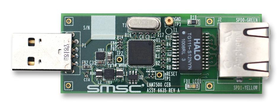 EVB-LAN7500-LC EVALUATION BOARD, USB/ENET PHY, MICROCHIP