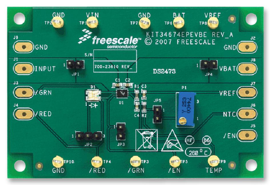 KIT34674EPEVBE EVALUATION BOARD, BATTERY CHARGER NXP