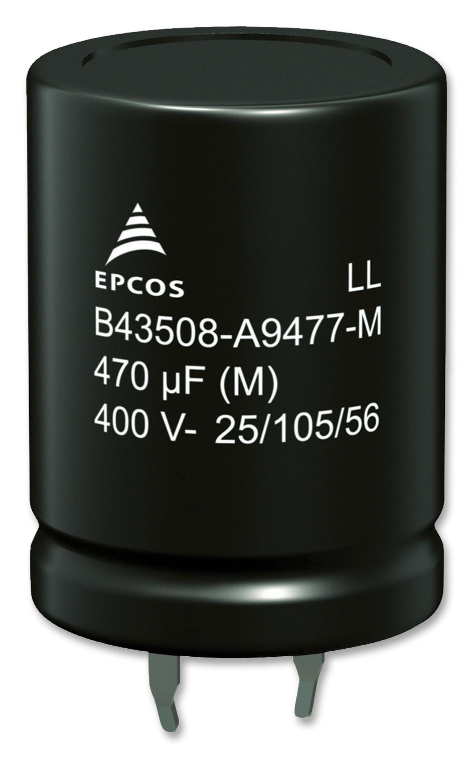 B43508A9477M000 CAP, 470µF, 400V, ALU ELEC, SNAP-IN EPCOS