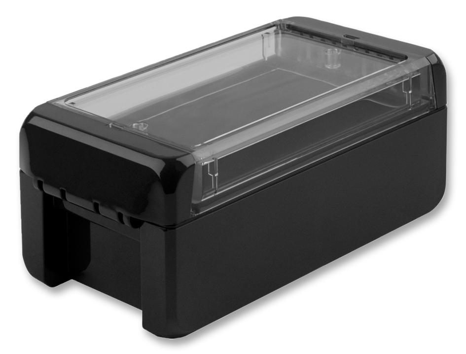 B 140806 PC-V0-G GRAPHITE GREY ENCLOSURE, PC, GRAPHITE GREY, CLEAR LID BOPLA