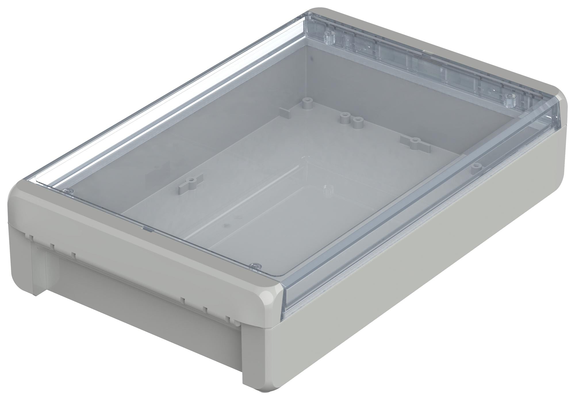 B 261706 PC-V0-G LIGHT GREY ENCLOSURE, PC, LIGHT GREY, CLEAR LID BOPLA