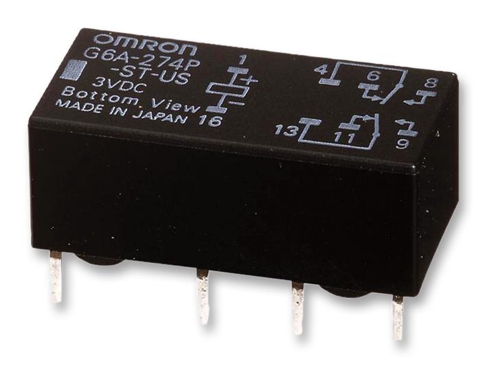 G6AU-274P-ST-US  DC24 SIGNAL RELAY, DPDT, 24VDC, 2A, THT OMRON