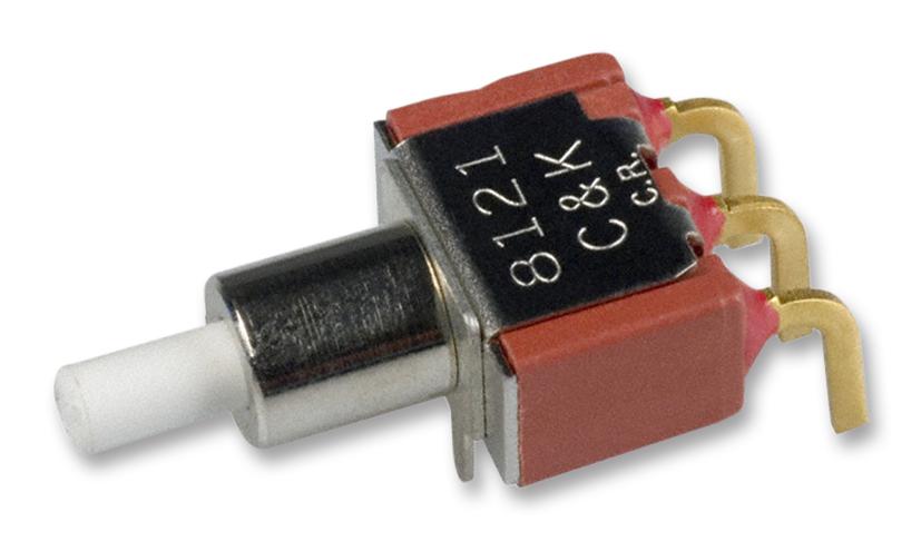 8121SD9AGE PB SWITCH, SPDT, 1A, 120V, THD C&K COMPONENTS